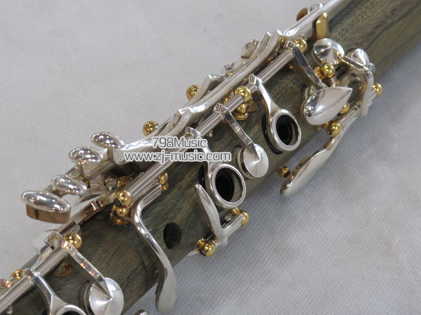 Bb Clarinet Green Sandalwood Silver Plated 17 Keys-798-CBWS